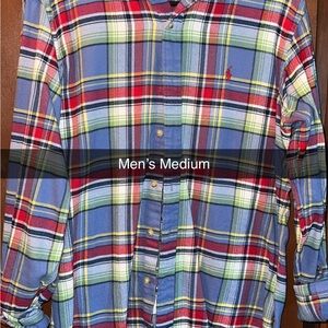 Polo by Ralph Lauren Blue and Red Button Down Shirt